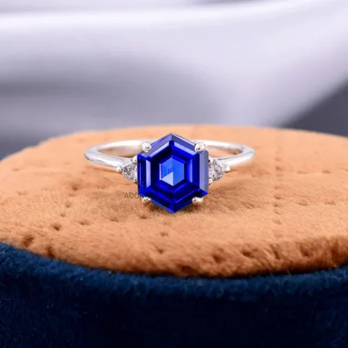 Vista 21 de Anillo de plata de ley 925 para mujer, anillo de diamantes de imitación de aguamarina de plata esterlina, anillo Art Deco de marzo, piedra natal
