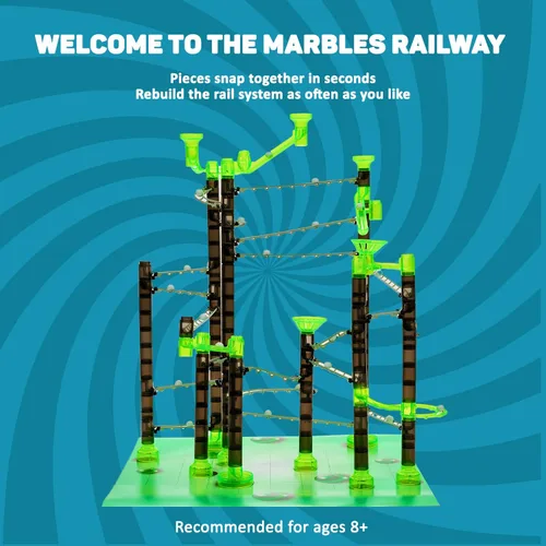 Vista 12 de Marble Genius - Juego de iniciación de rieles de mármol, 200 piezas, juguete STEM