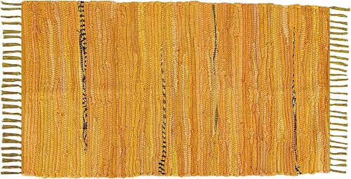 Vista 4 de Alfombra de trapo de algodón de 36 x 60 pies - 3 x 5 pies, alfombra Chindi multicolor, tejida a mano, lavable y reversible para sala de estar Agua