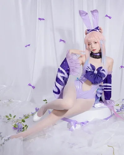 Vista 2 de Nuoqi Disfraz de conejo de Dva para cosplay, disfraz de Hana Song Dva Bunny Girl