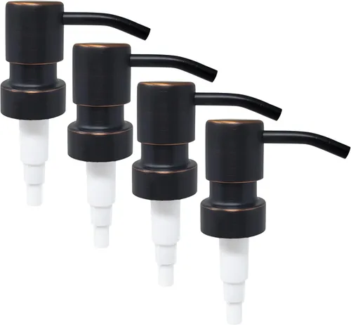 Vista 8 de Bombas dispensadoras de jabón y loción de acero inoxidable, reemplazo para tus botellas (negro mate, paquete de 2)
