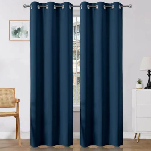 Vista 50 de Joydeco Cortinas opacas para dormitorio de 72 pulgadas de largo, 2 paneles de cortinas con aislamiento térmico para oscurecer la habitación