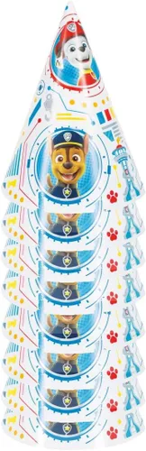 Vista 2 de Unique Paw Patrol Birthday Party Supplies Bundle Pack includes Party Cone Hats and 1 Dinosaur Sticker Sheet - 16 Hats