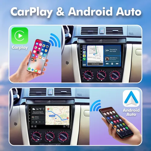 Vista 2 de 1+32G Android 13 Estéreo de Coche Doble DIN para Mazda 3 2004-2009 con Radio de Pantalla Táctil de 9 Pulgadas Integrado, Carplay Inalámbrico/Android