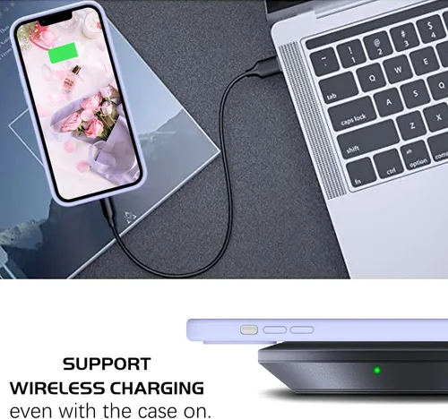Vista 6 de GUAGUA Funda para iPhone 13 Mini, iPhone 13 Mini, funda de silicona de gel suave, delgada, ligera, forro de microfibra, textura de cojín a prueba