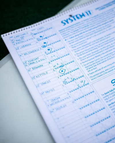 Vista 4 de Rawlings SYSTEM-17 Deluxe System Béisbol/Softbol Scorebook Extra Grande 11"x14