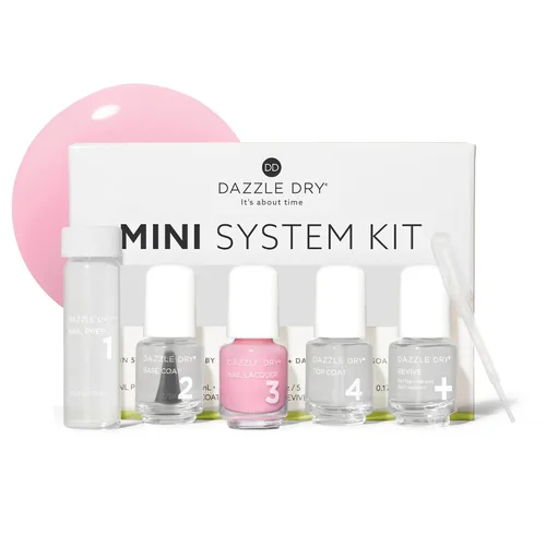 Vista 12 de Dazzle Dry Mini Kit Sistema de 4 Pasos - Carnival Coral, un coral brillante y contundente de cobertura completa. Crema de cobertura completa.