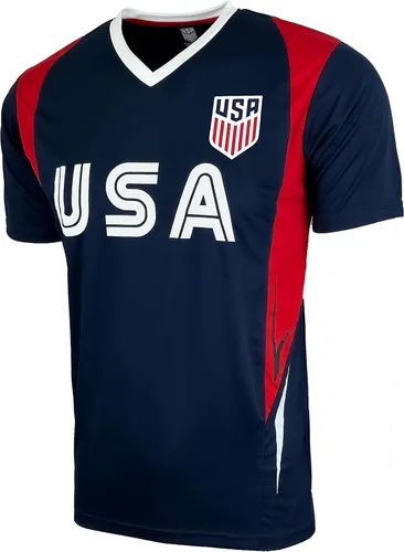 Vista 2 de Icon Sports Official Licensed US Soccer USMNT Youth Kids Game Day Shirts Athletic Active Training Game Tee Top