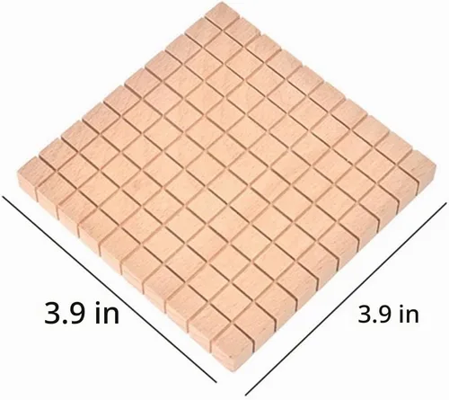 Vista 2 de Gazechimp Montessori DIY Base de madera de diez bloques de matemáticas manipulativas matemáticas tempranas aprendizaje matemático, paquete B