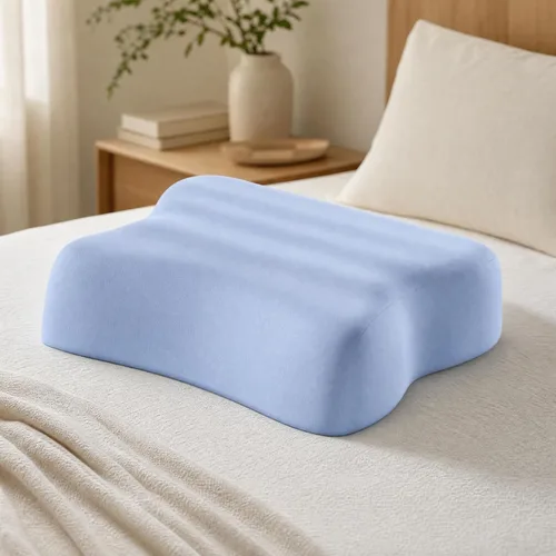 Vista 4 de Ergonomic Cervical Pillow with Height Adjustment Pad Skin-Friendly Ergonomic Pillow for Broad-Shouldered Adults, Blue