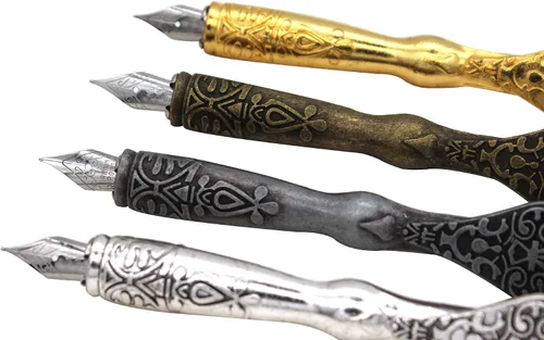 Vista 5 de Gullor Juego de bolígrafos de caligrafía - Juego de bolígrafos de inmersión hechos a mano con 18 puntas, bronce