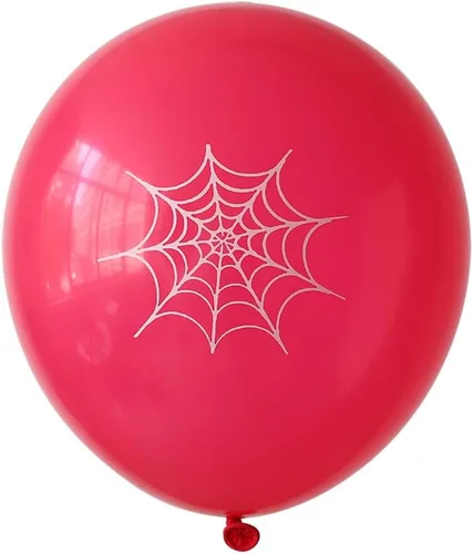 Vista 3 de PageebO Arco de globos con temática de araña, 153 globos con estampado de telaraña rosa, morado, azul, con explosión, globos de papel de aluminio