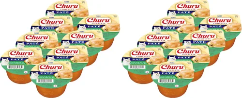 Vista 4 de INABA Churu - Paté completo para gatos, sin granos, alto contenido de proteínas y humedad, alimento húmedo para gatos con aceite de pescado, taza