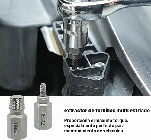 Vista 4 de GMTOOLS Kit Extractor de Tornillos Helicoidales y Pernos de 35 Piezas, Kit de Remoción Fácil con Broca de Mano Izquierda Extractor Multi-estriado