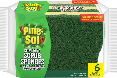 Vista 9 de Pine-Sol Esponjas para fregar de alta resistencia, limpiador de platos de doble cara con estropajo, esenciales de cocina para lavar platos