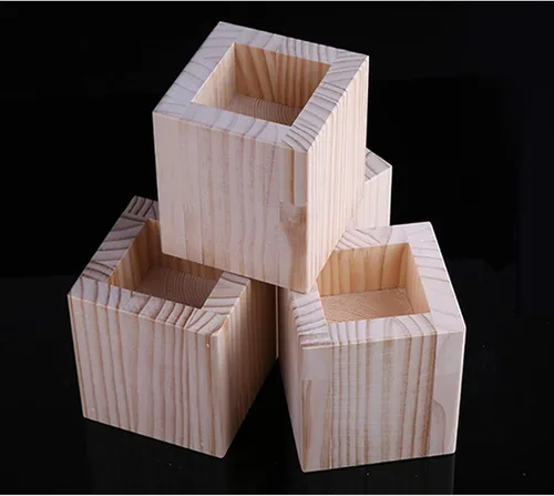 Vista 3 de Muebles modernos de mediados de siglo con patas elevadas, patas de cama ranuradas en bloque de madera maciza, patas de mesa, patas de gabinete