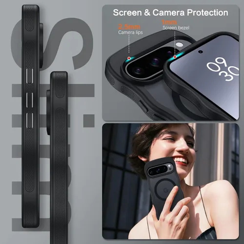 Vista 6 de BENTOBEN Magnetic for Google Pixel 10 Case Cute, Curly Wavy Pixel10 Case [Compatible with MagSafe], Anti-Slip Shockproof Matte Slim Women Girls Boys