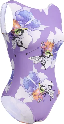 Vista 38 de AFAVOM Leotardos de ballet para mujeres adultas con estampado de flores de mariposa sin espalda, leotardos de gimnasia con brasier y prácticas