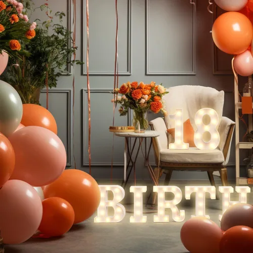 Vista 6 de Hoosmoon Letras personalizables de neón U, grande, blanco, plástico, retro, mesa, luces LED, señalización decorativa, decoración versátil