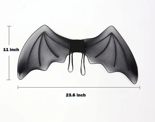 Vista 6 de Diadema de oreja de murciélago negra para niñas y niños, accesorio de disfraz de Halloween