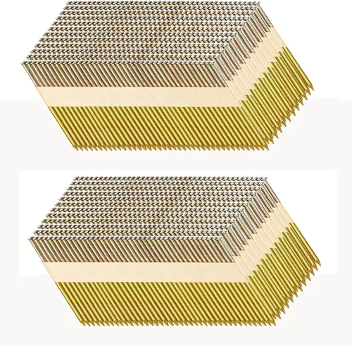Vista 9 de HW HAMWOO 34° Framing Nails,Smooth Shank,2-1/2",1000Pcs Galvanized Nails,Paper Tape Strip Nails