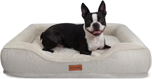 Vista 9 de Cama ortopédica para perros pequeños, sofá de espuma viscoelástica de gel refrescante para mascotas con funda extraíble lavable, cojín de espuma