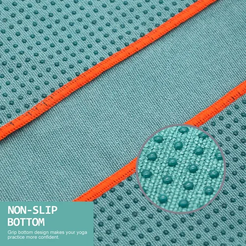 Vista 4 de Eunzel Paquete de 2 toallas de yoga caliente con punto de agarre, toalla de tapete de yoga antideslizante absorbente de sudor para yoga caliente