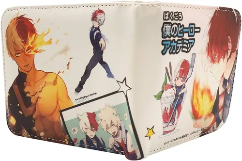 Vista 2 de Cartera corta de la PU Bifold con el anime mi héroe Academia Personaje de impresión