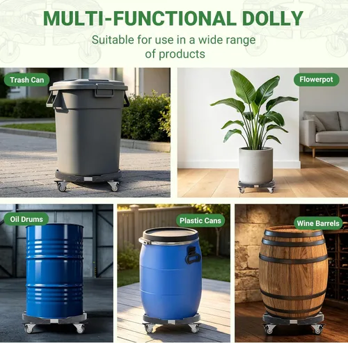 Vista 6 de Nefish Rodillos para plantas con ruedas, soporte ajustable para plantas de 15 a 19 pulgadas con ruedas resistentes, carros de tambor de alta