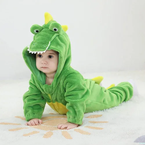 Vista 4 de Plustrong Baby Animal Costumes Unisex Toddler Onesie Halloween Dress Up Romper Baby Halloween Costumes