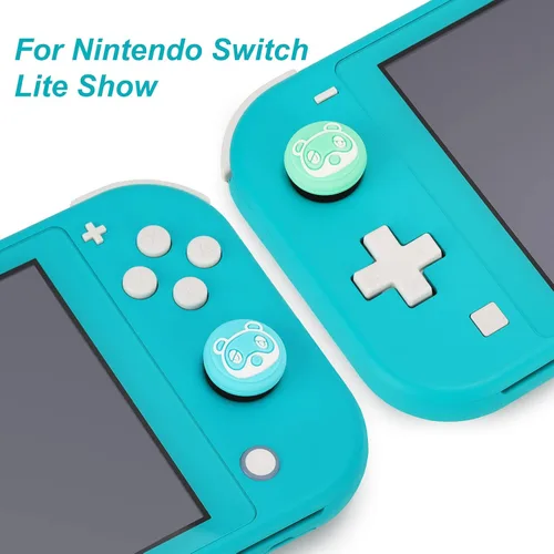 Vista 4 de Tscope for Animal Crossing Thumb Grip Caps for Nintendo SwitchSwitch Lite Controller Joy-Cons Analog Joystick Cute Raccoon Soft Silicone Covers for