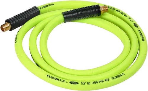 Vista 4 de Flexzilla Manguera de Aire Giratoria Whip, 1/2 pulg. x 2 pies (1/2 pulg. MNPT Giratoria x 1/2 pulg. MNPT Extremos), Resistente, Ligera, Híbrida