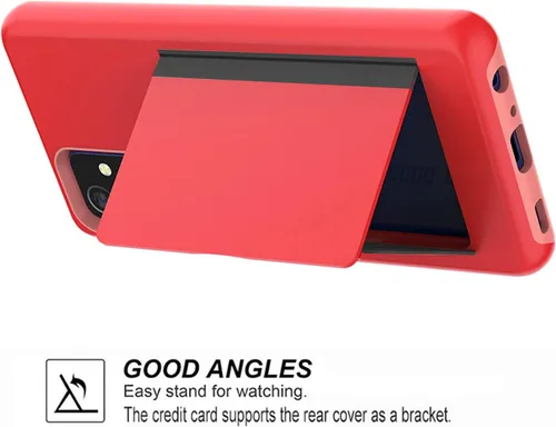 Vista 3 de Asuwish Funda compatible con Samsung Galaxy A52 5G/4G y protector de pantalla de vidrio templado, accesorios de celda, soporte para tarjetas de Rojo