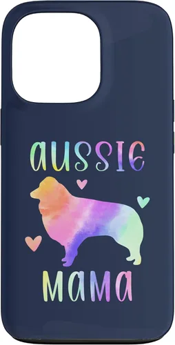 Vista 10 de iPhone 16 Aussie Mama Australian Shepherd Mom Rainbow Watercolor Case