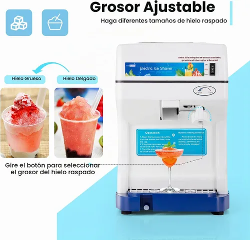 Vista 3 de VIVOHOME Trituradora de Hielo Eléctrica Afeitadora 265lbs/hr Azul