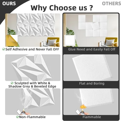 Vista 12 de Art3dwallpanels Paneles acústicos de 24 x 24 pulgadas, paquete de 6 paneles de pared insonorizados que amortiguan el sonido, paneles absorbentes