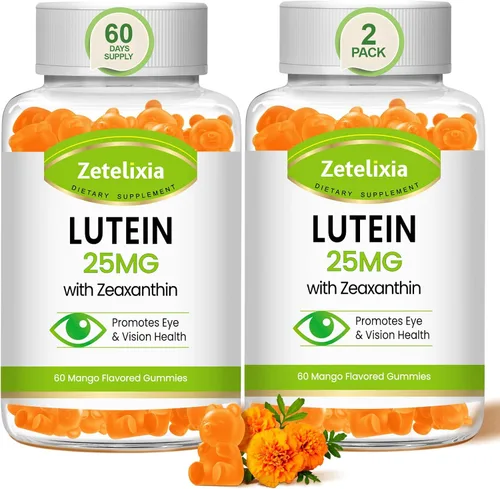 Vista 8 de Gomitas de luteína de 25 mg – Vitaminas para los ojos Luteína y Zeaxantina Suplementos para la salud ocular para adultos, suplemento de gomitas