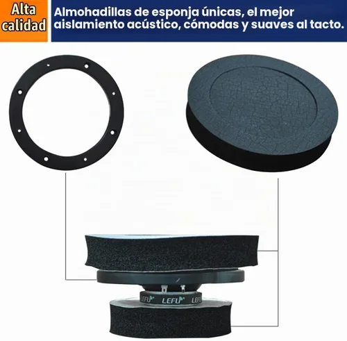 Vista 5 de Osilly 4 potenciadores de altavoz de espuma de 6.5 pulgadas, bloqueador de anillos de altavoz de espuma para puerta de automóvil, kit de esponja