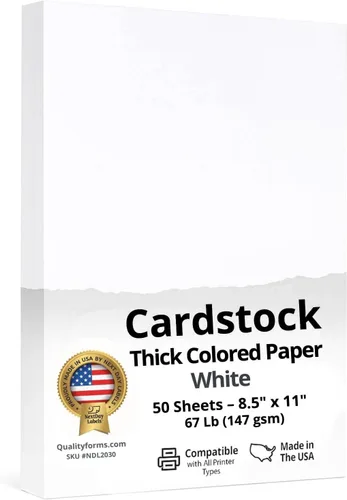 Vista 15 de NextDayLabels Papel de cartulina de color, 50 hojas, "8-1/2" x 11"", color crema, 67 libras (147 gsm), papel de color grueso para manualidades