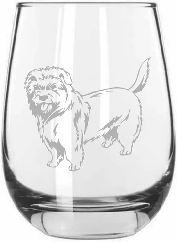 Vista 412 de Shar Pei (chino) - Vaso de vino sin tallo grabado para perro, 15.25 onzas
