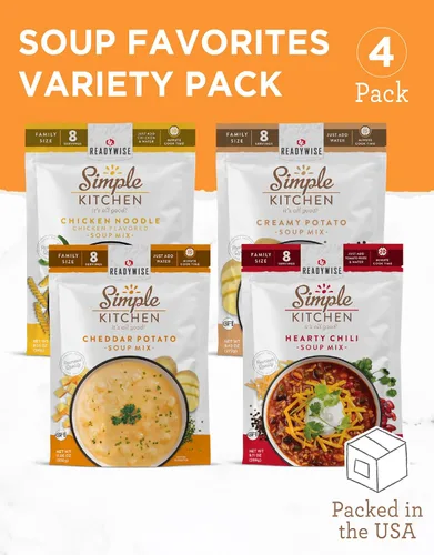 Vista 6 de READYWISE - Cocina simple, favoritos de sopa, paquete variado, 8 porciones por bolsa, mezcla de sopa, tamaño familiar, MRE, alimentos liofilizados