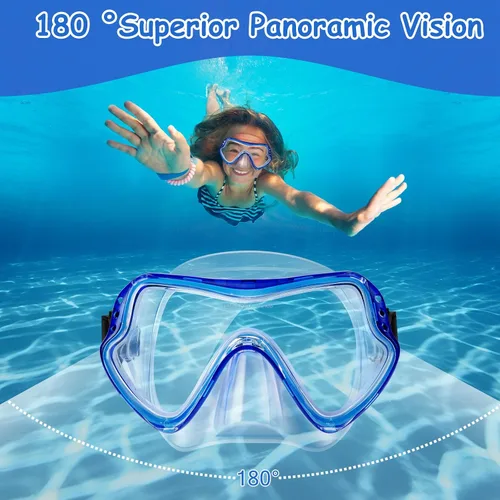 Vista 2 de Gafas de natación para niños con cubierta de nariz para jóvenes de 8 a 15 años, antivaho HD Visión Gafas de piscina gafas de natación de agua