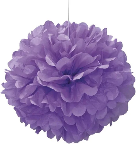 Vista 14 de Pompón de papel de seda color negro, de 16 pulgadas., talla única , Negro