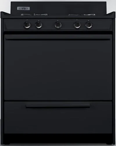 Vista 4 de Summit Appliance TNM2107C - Cocina de gas de quemador abierto de 30 pulgadas de ancho en negro con encendido electrónico, cuatro quemadores