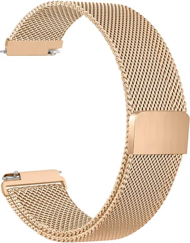Vista 9 de Amzpas Correa de reloj de metal de liberación rápida de 0.787 in 0.866 in, correa de reloj de acero inoxidable, correa de repuesto magnética de Negro
