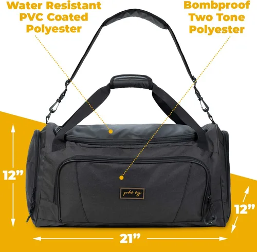Vista 4 de Gold BJJ Jiu Jitsu - Bolsa de lona Bolsillo impermeable para Gi sudoroso, Rashguard o zapatos La bolsa de lona perfecta para artes marciales