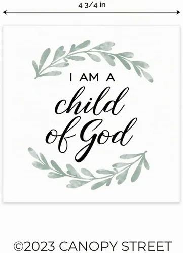 Vista 5 de Servilletas de bebida Child Of God / 48 servilletas de cóctel cristianas/diseño moderno de ramas de olivo religiosas / 4 3/4 pulgadas x 4 3/4 Hijo