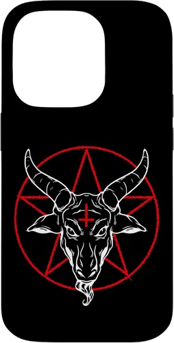 Vista 17 de iPhone 12/12 Pro Baphomet cabra - Estuche Satánico Pentagrama
