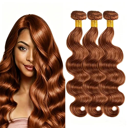 Vista 297 de P4613 Cabello humano rizado onda profunda marrón y paquetes mixtos 8 10 12 P4613 Ombre Marrón-Rubio-DP