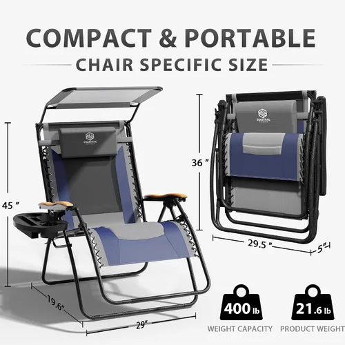 Vista 3 de Silla, azul oscuro con dosel